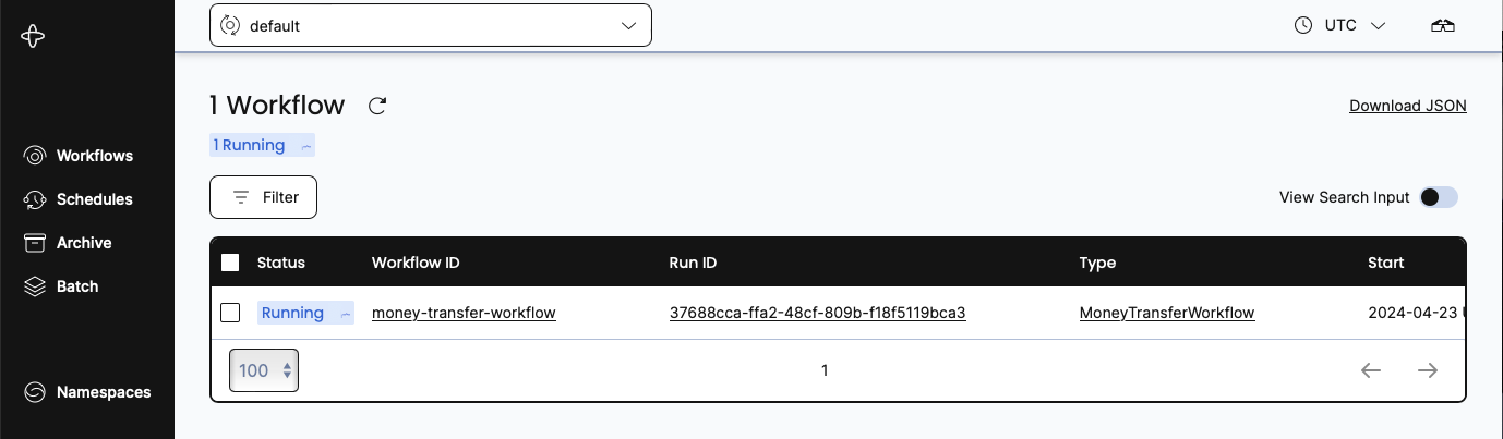 The Workflow running